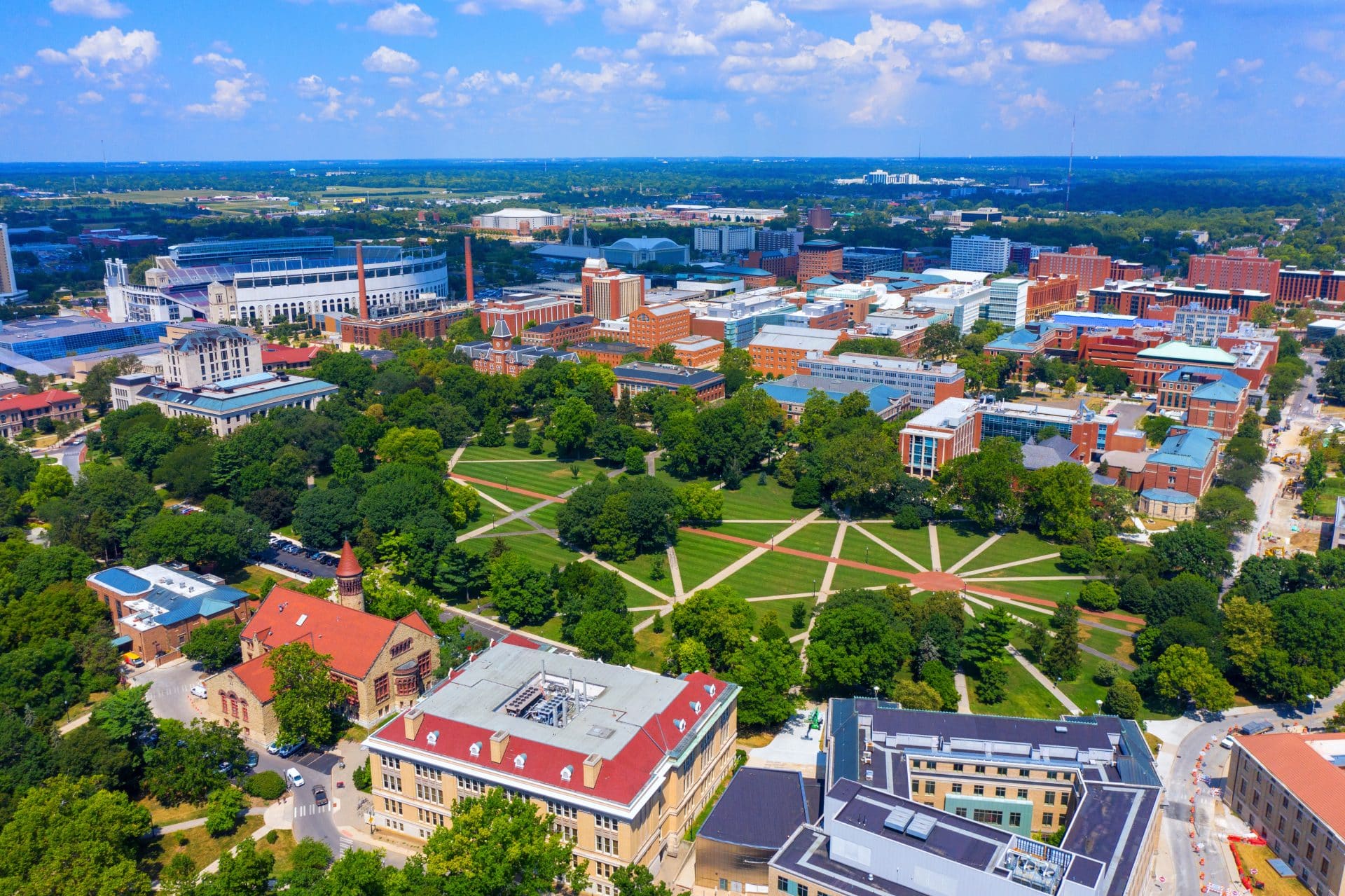 VERVE Columbus Ohio State University student apartments aerial view