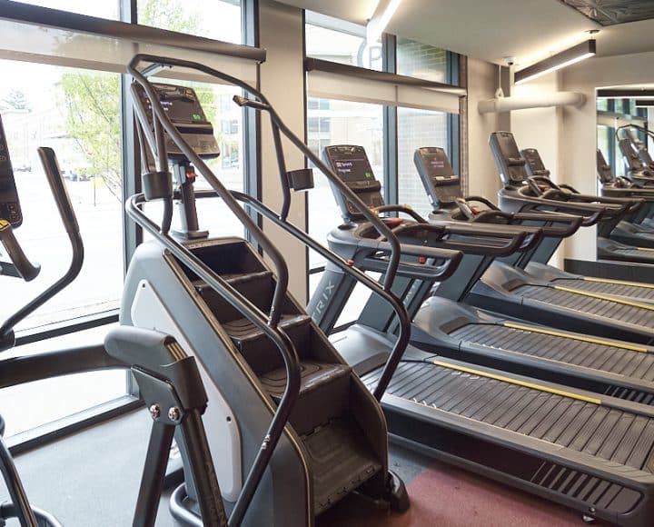 The Verve Columbus luxury student apartments fitness center stair machine and treadmills